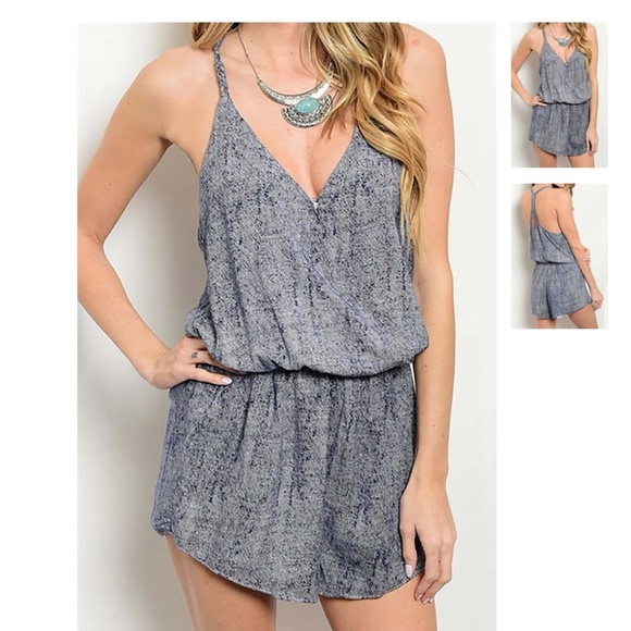 #D65 ANTHROPOLOGIE ONTWELFTH RACERBACK ROMPER - Picture 1 of 5